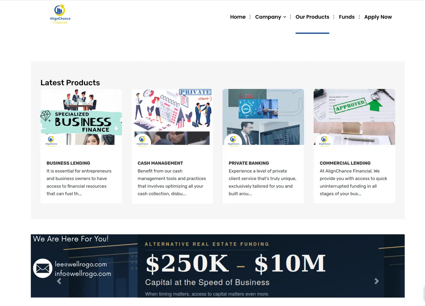 Align Chance Financial professional services website developed by Encoder Technologies — view 2