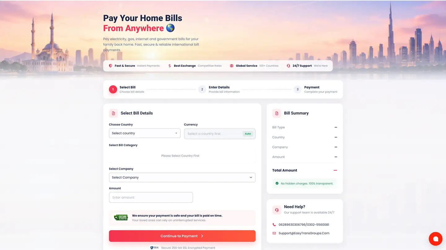 EasyTrans financial services website developed by Encoder Technologies — view 9