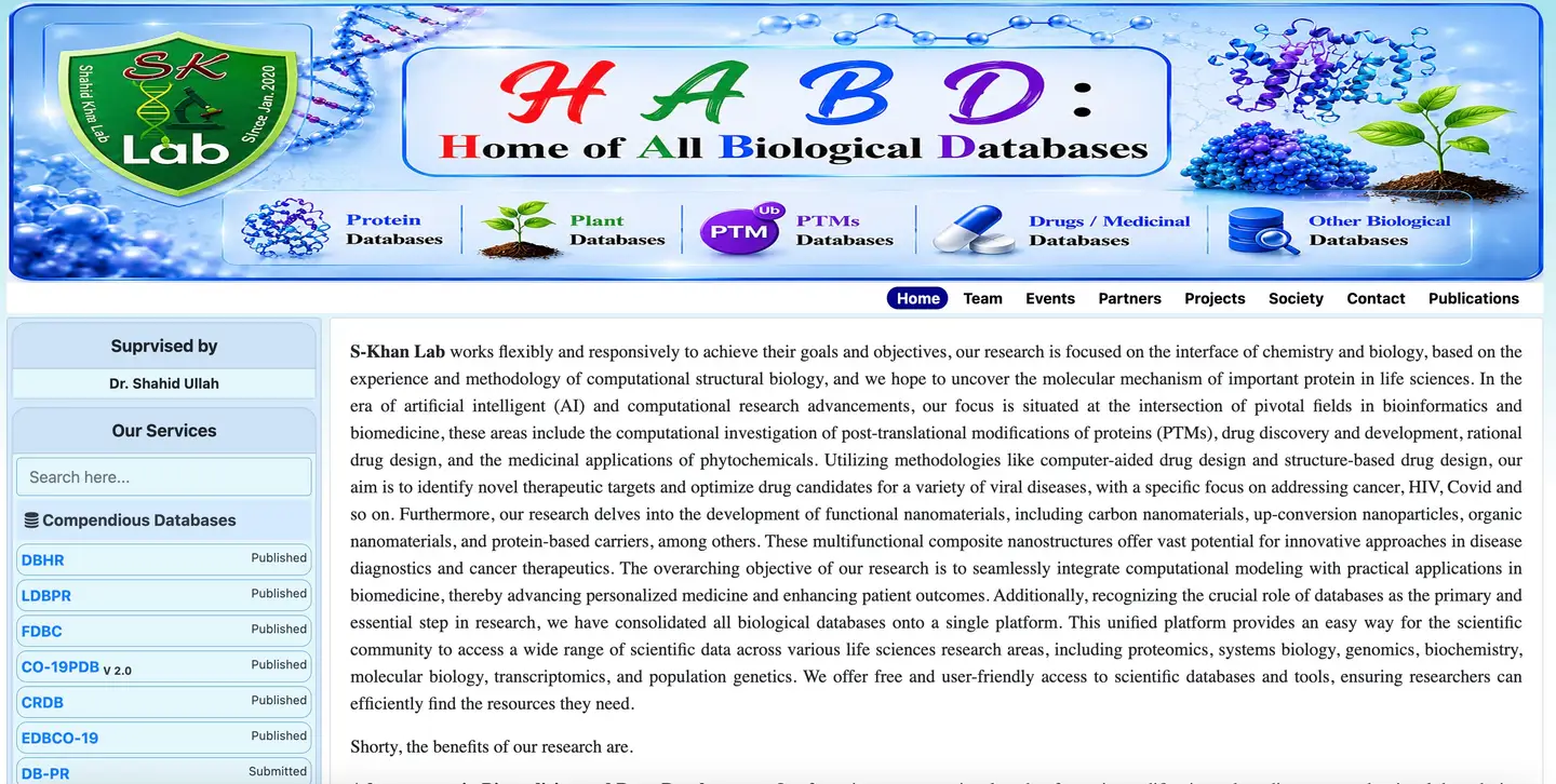 HABDSK biological database and scientific research platform — view 2