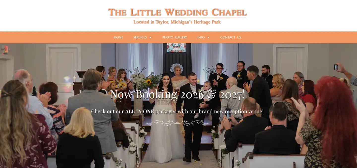 My Little Wedding Chapel wedding and event website developed by Encoder Technologies — view 1
